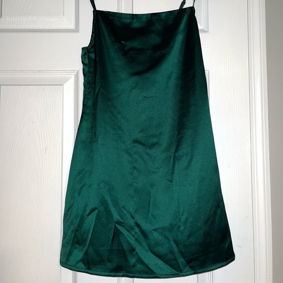 green emerald velvet dress Strapless Satin Mini Dress Camel / XL main image 1